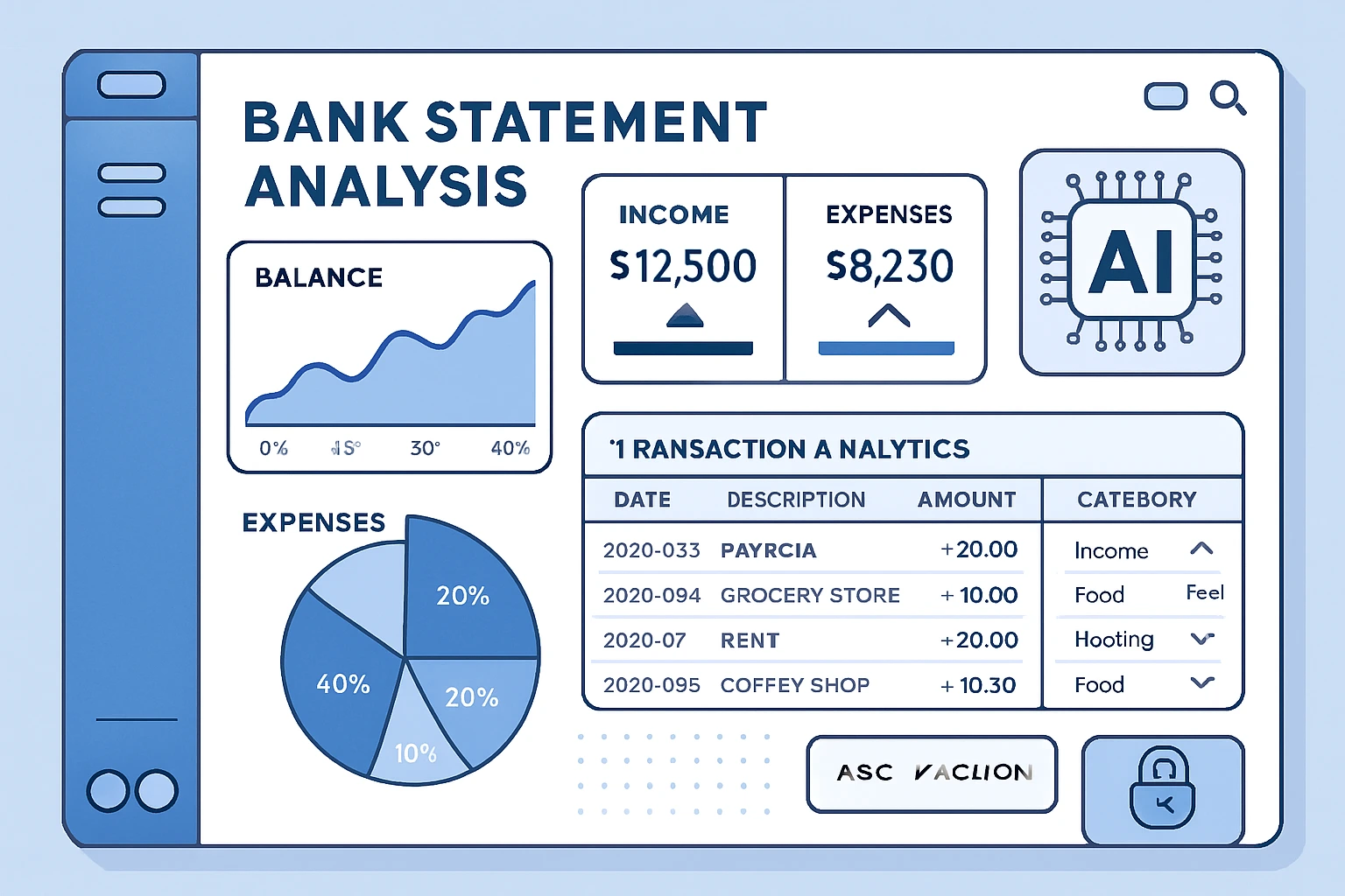 AI-powered Bank Statement Analysis Software Dashboard