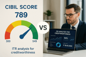 Comparison of ITR analysis for creditworthiness with traditional CIBIL score.