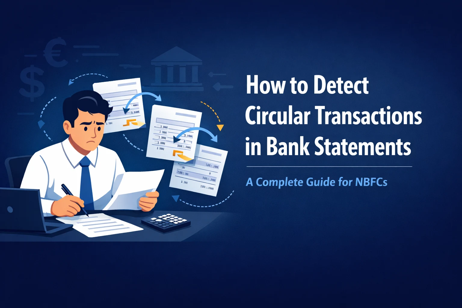 NBFC loan officer detecting circular transactions in bank statements using automated analysis tool